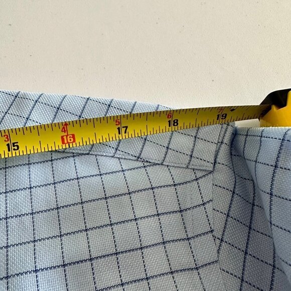 CAMICISSIMA Milano Mens Dress Shirt Short Sleeves Slim Cotton Blue Check Size 42 - Picture 8 of 11